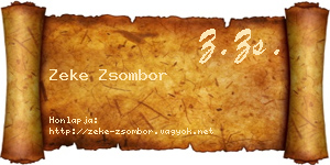 Zeke Zsombor névjegykártya